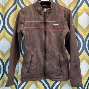 Under Armour woman’s size small long sleeve zip up jacket with zip pockets gray